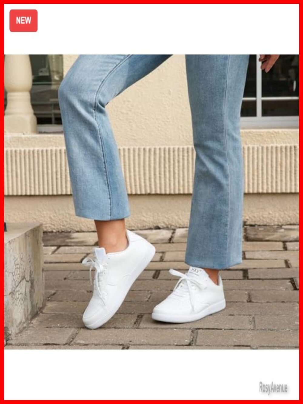 Women's Classic Vegan Leather Lace-Up Fashion Sneakers Low Top Comfort Walking - Picture 5 of 7
